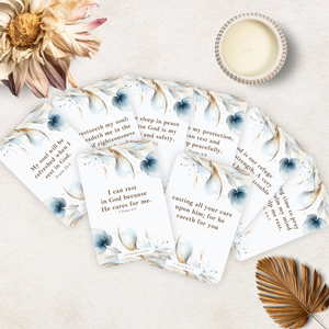 Rest and Renewal Biblical Affirmations & Scripture Cards Set - Digital Download