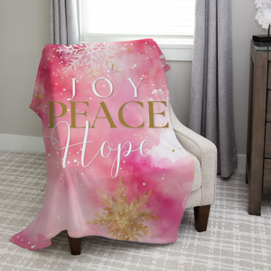 Joy Peace Hope Christmas Blanket