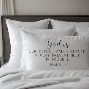 God is Our Refuge Bible Verse Pillowcase