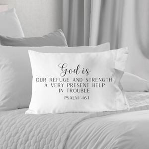God is Our Refuge Bible Verse Pillowcase