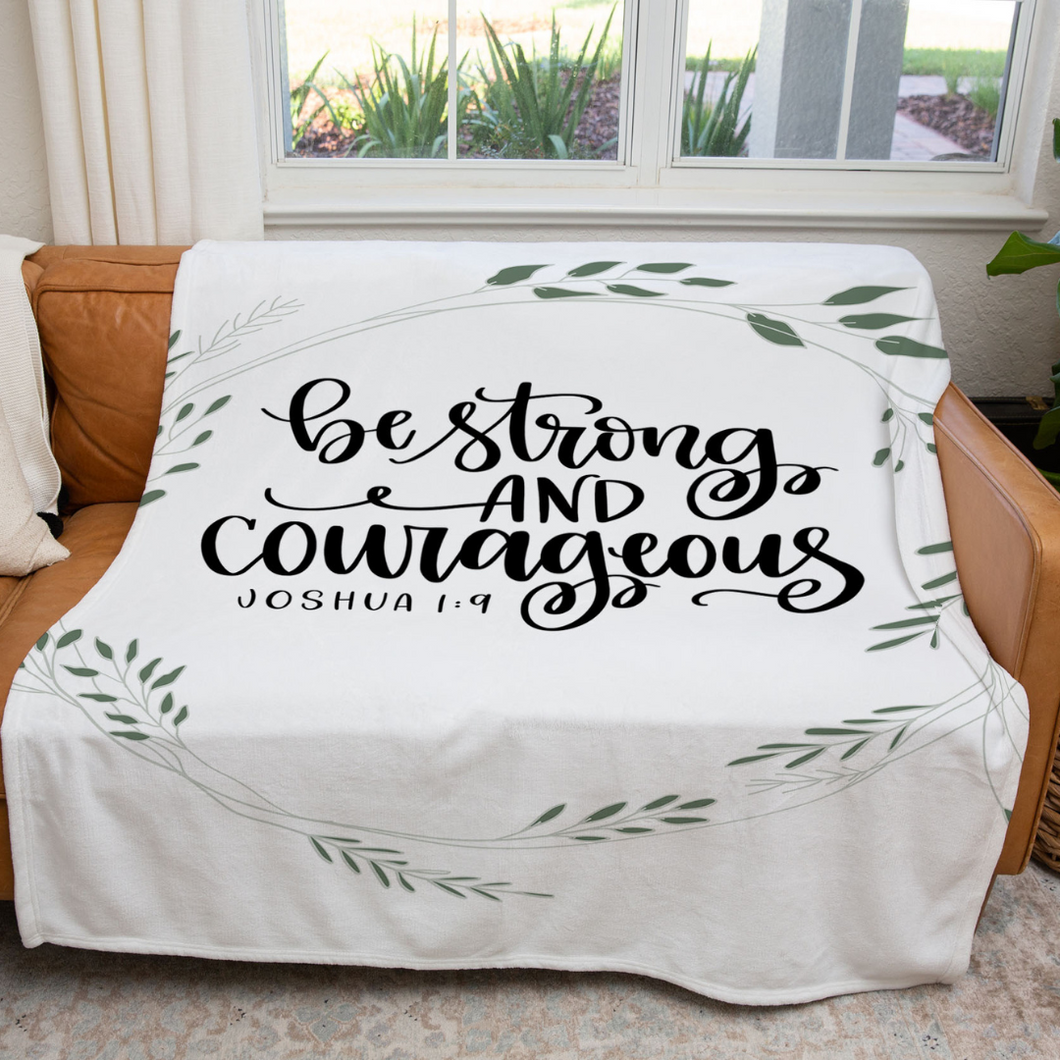 Be Strong & Courageous Prayer Blanket