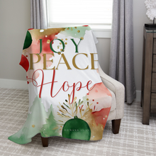 Joy Peace Hope Festive Christmas Blanket