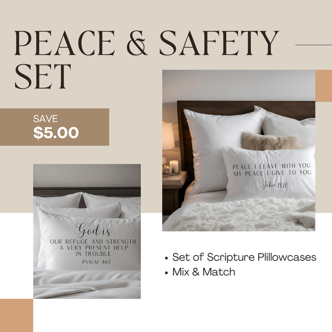 Peace & Safety Set - Scripture Pillowcases