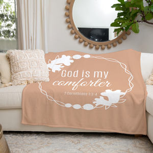 Pastel Peach God Is My Comforter Prayer Blanket Best Seller Christian Gift For Women