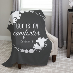God Is My Comforter Prayer Blanket Gray Best Seller Christian Gift For Women