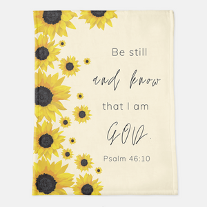 Be Still and Know Sunflower Throw Blanket