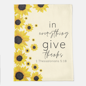 In Everything Give Thanks SunFlower Throw Blanket