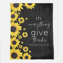 In Everything Give Thanks SunFlower Throw Blanket