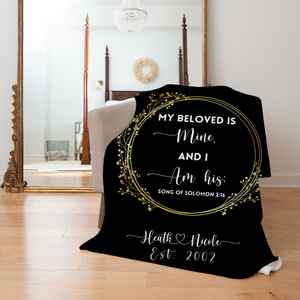 My Beloved Is Mine Couples Throw Blanket (Customizable)