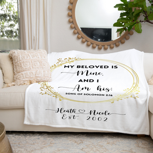My Beloved Is Mine Couples Throw Blanket (Customizable)
