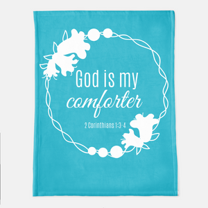 Teal God Is My Comforter Prayer Blanket Best Seller Christian Gift For Women